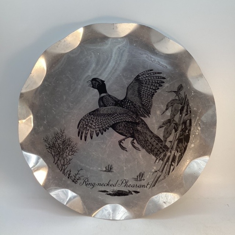 Stylemaster Tray-Plaque Ring Necked Pheasant Aluminum‎ Decorative Wall Art